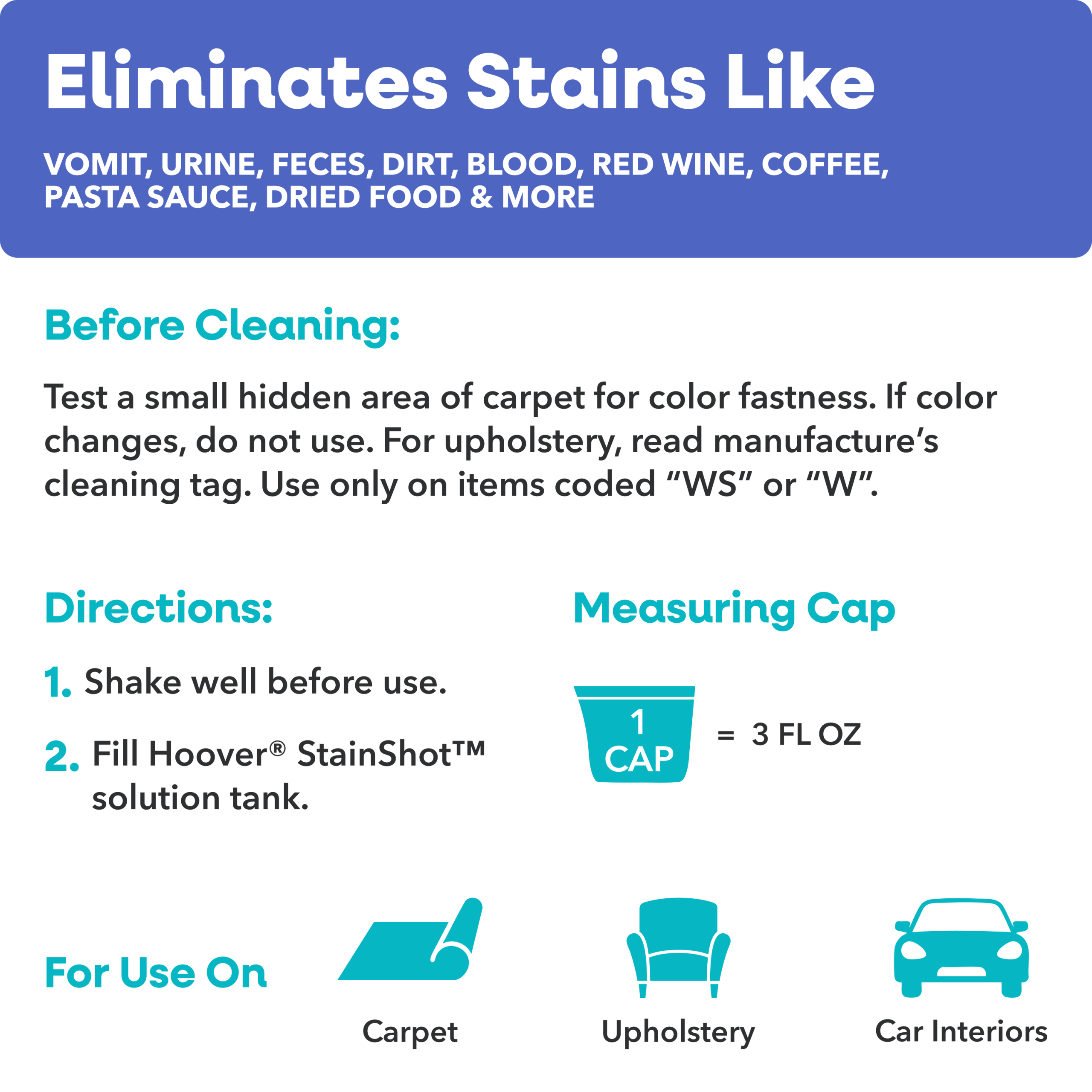 Hoover StainShot OXY Booster Carpet Cleaner Solution 32oz - Image 5