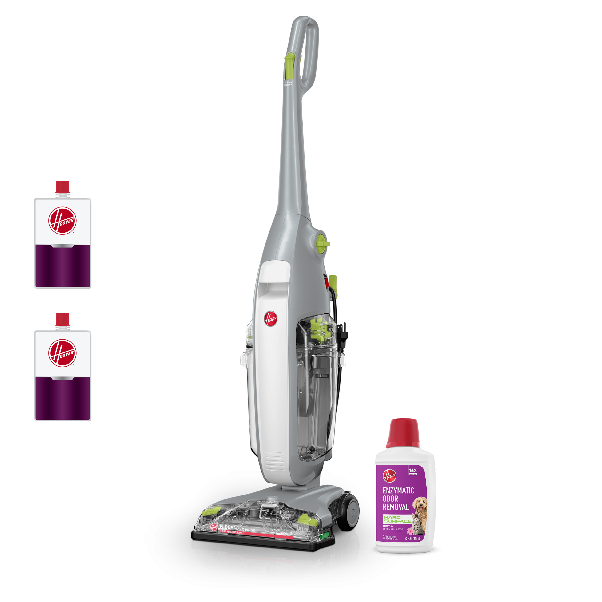 Hoover FloorMate Lux Hard Floor Cleaner & Hoover Pet Hard Floor Solution 32 oz Bundle