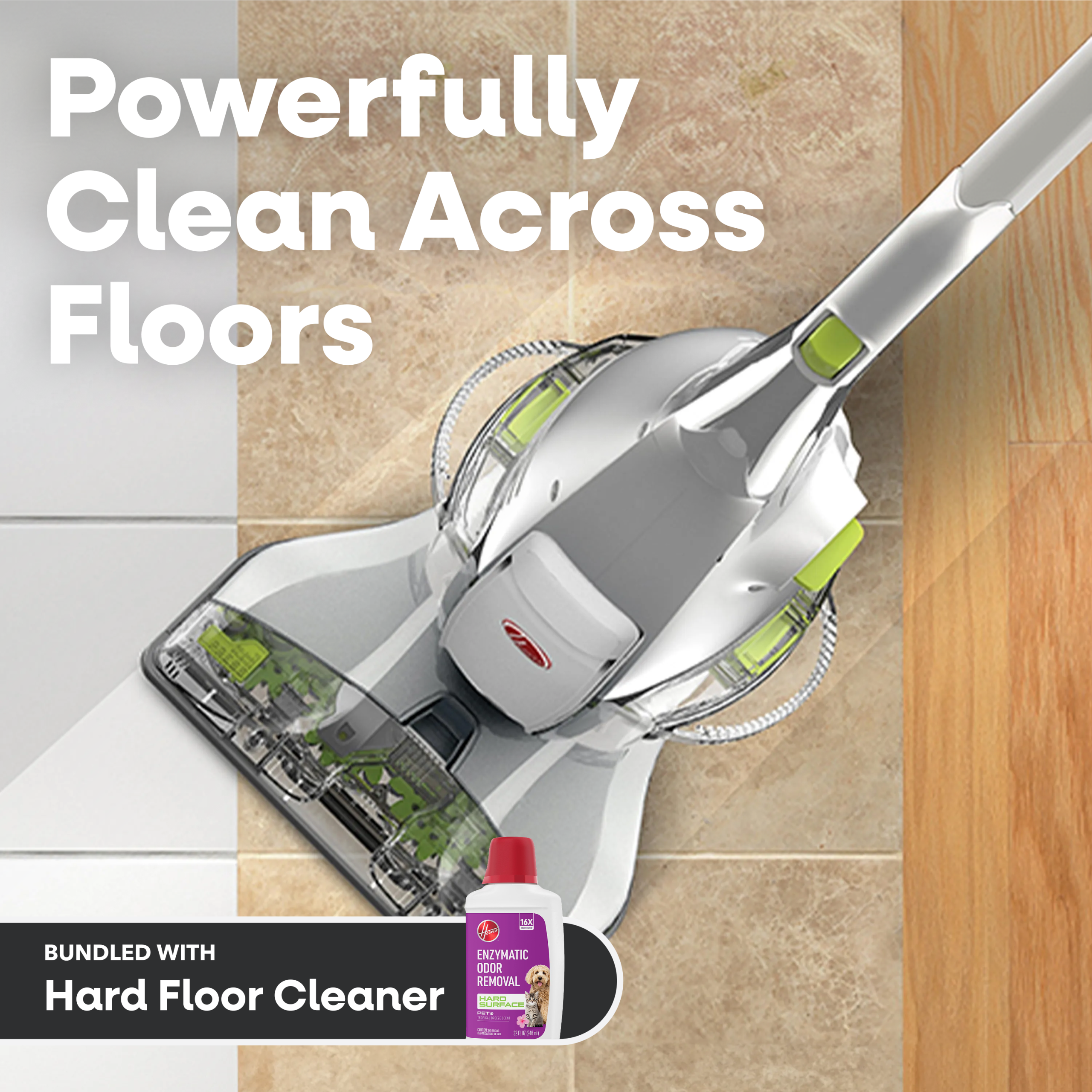 Hoover FloorMate Lux Hard Floor Cleaner & Hoover Pet Hard Floor Solution 32 oz Bundle - Image 2